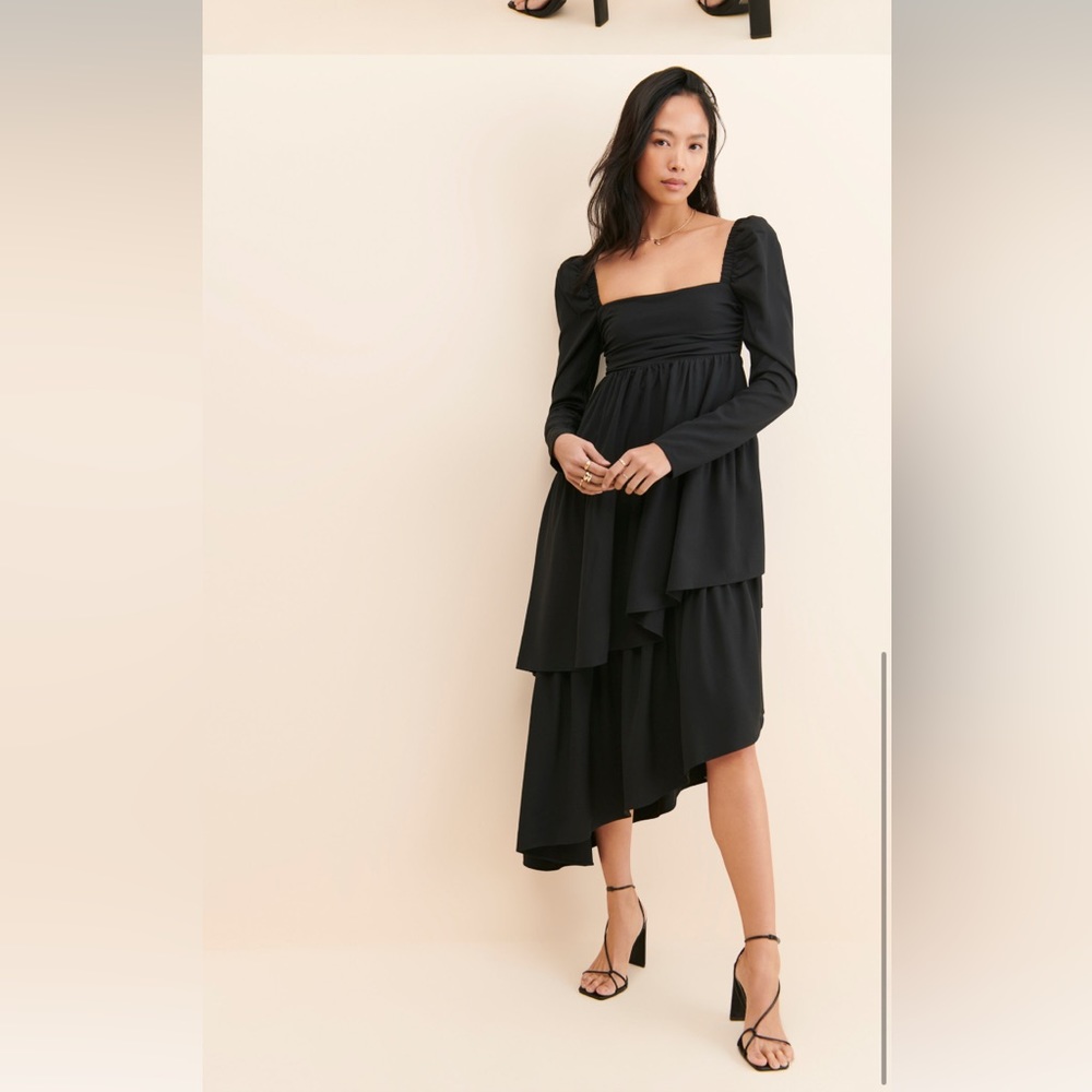 Puff-Sleeve Asymmetric dress